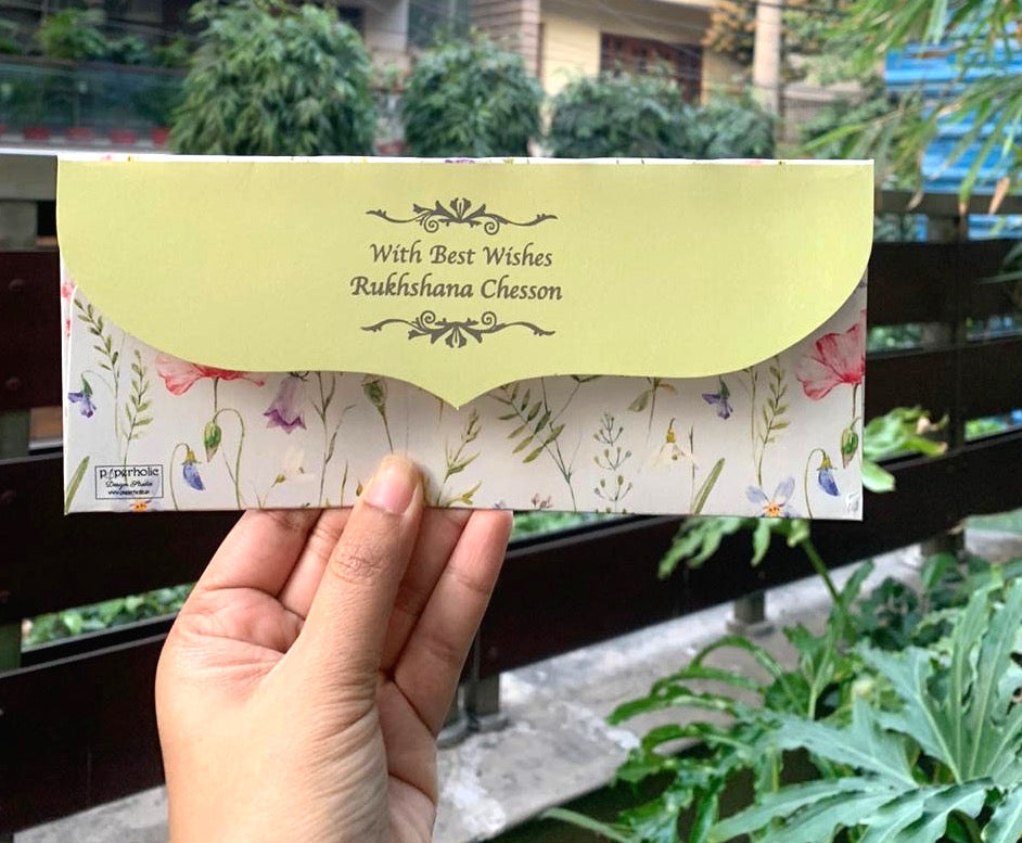 Blue Watercolor Floral Design Money/Shagun Envelopes