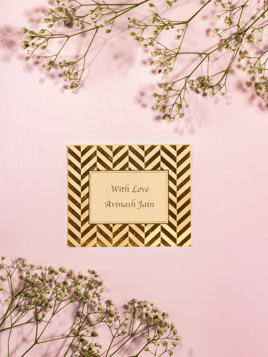 Chevron Theme Gold Foiled Flat Gift Tag
