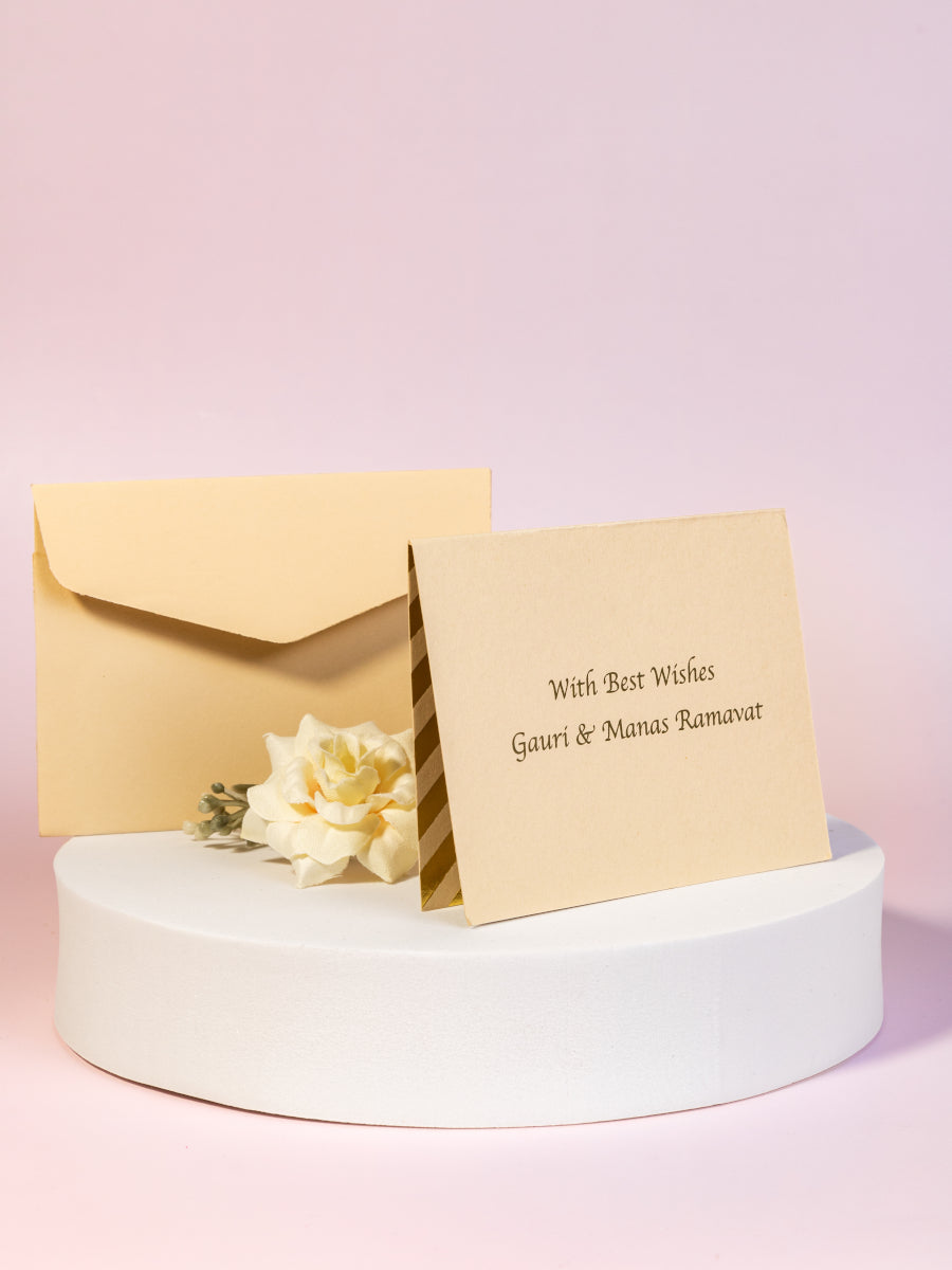 Chevron Theme Gold Foiled Folded Gift Tags-Beige