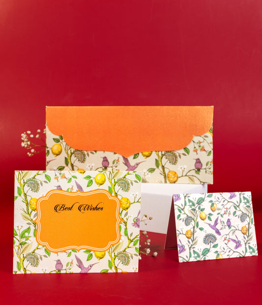 Birds & Lemon Envelope & Tag Combo