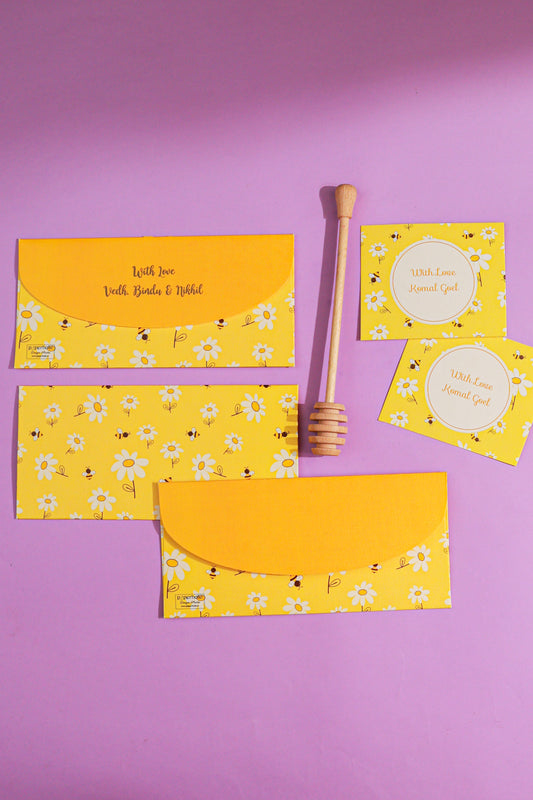 Honey Bee Themed Money Envelope & Flat Tag Combo