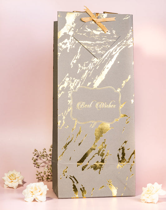 Marble Theme Wine/Bottle Bags- Grey