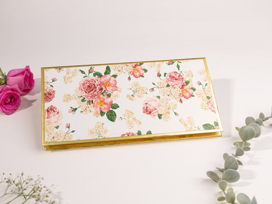 White Floral Design Eleven Ginni/Coin Box