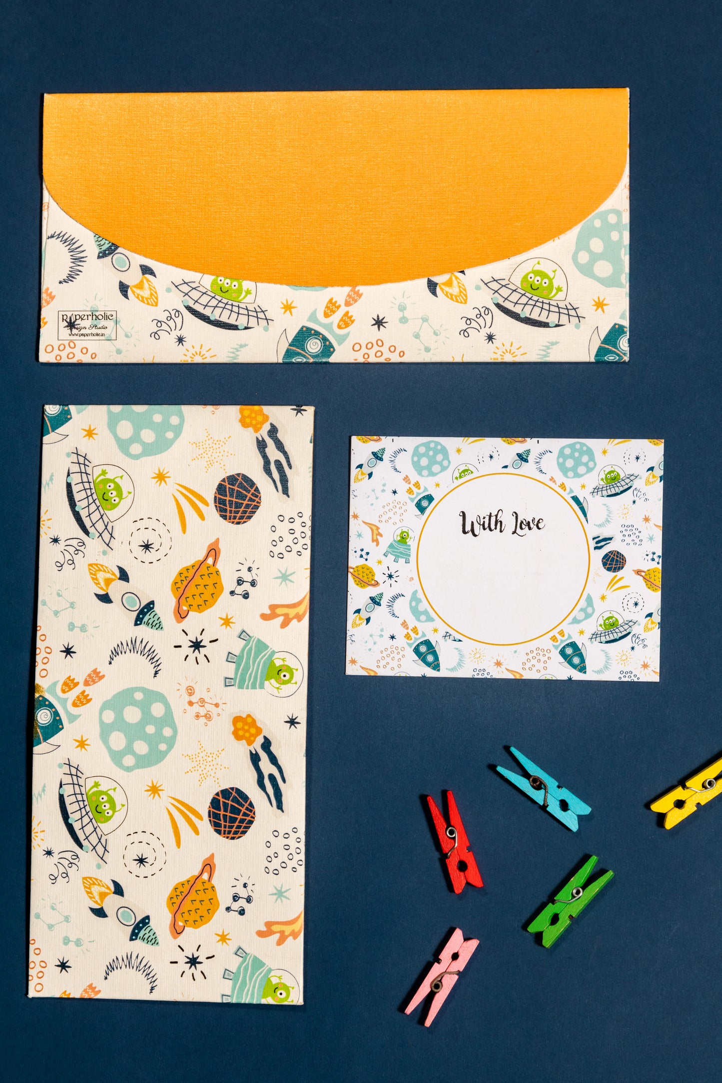Space Theme Money Envelope & Flat Tag Combo