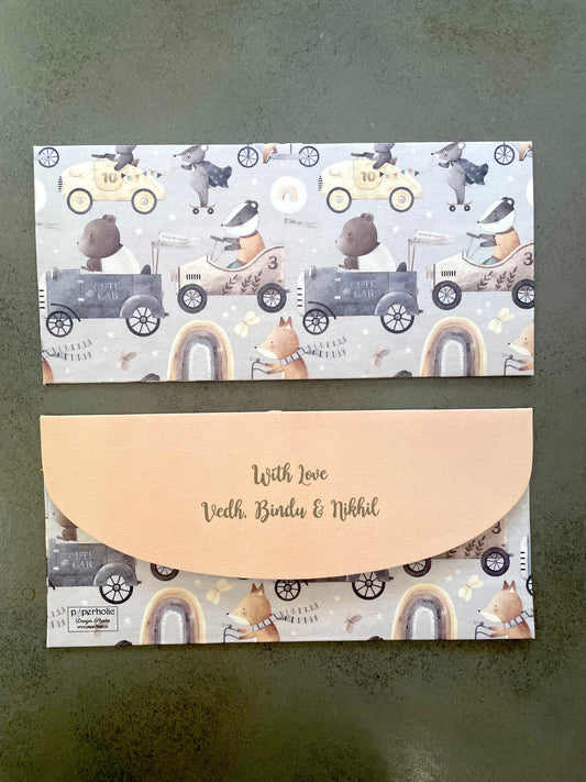 Cute Animal Car Racing Theme Money Envelopes