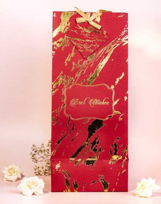 Marble Theme Wine/Bottle Bags- Maroon