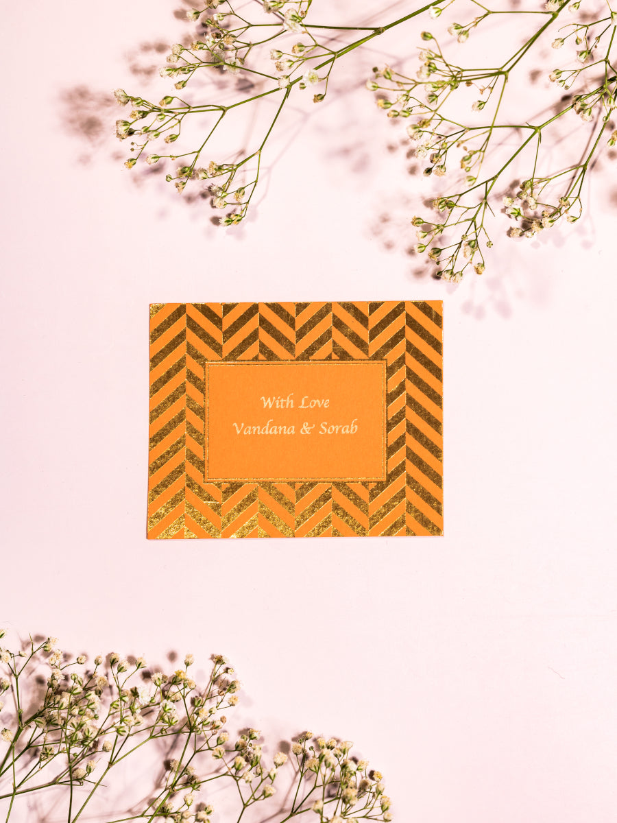 Chevron Theme Gold Foiled Flat Gift Tag