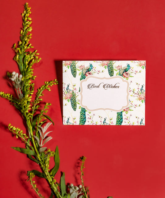 Peacock Design Flat Gift Tag