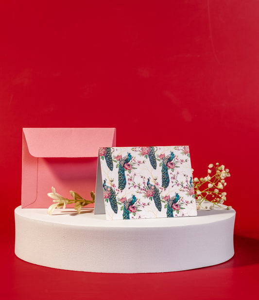 Peacock Design Folded Gift Tags