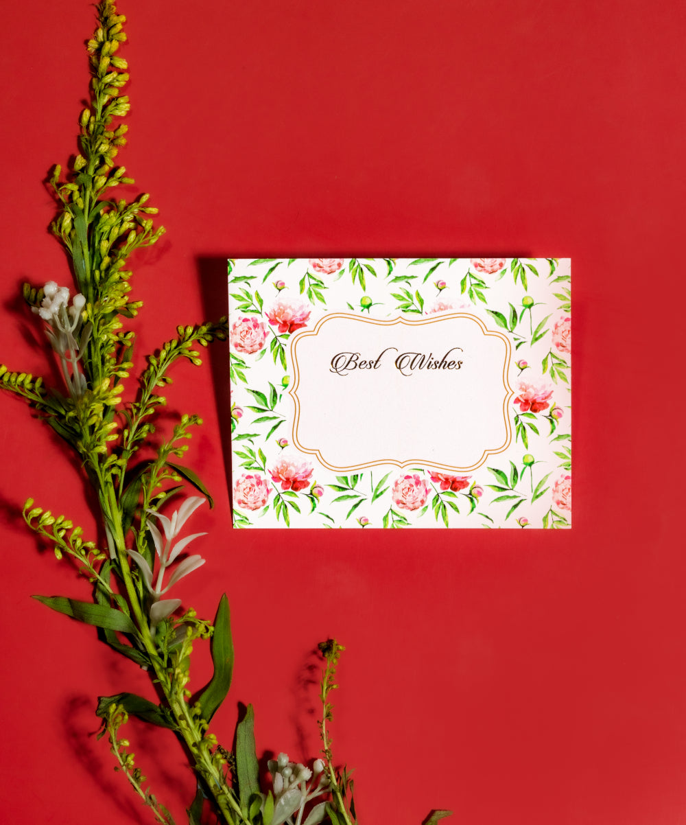 Peonies Design Flat Gift Tag