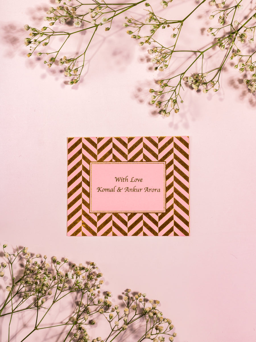 Chevron Theme Gold Foiled Flat Gift Tag