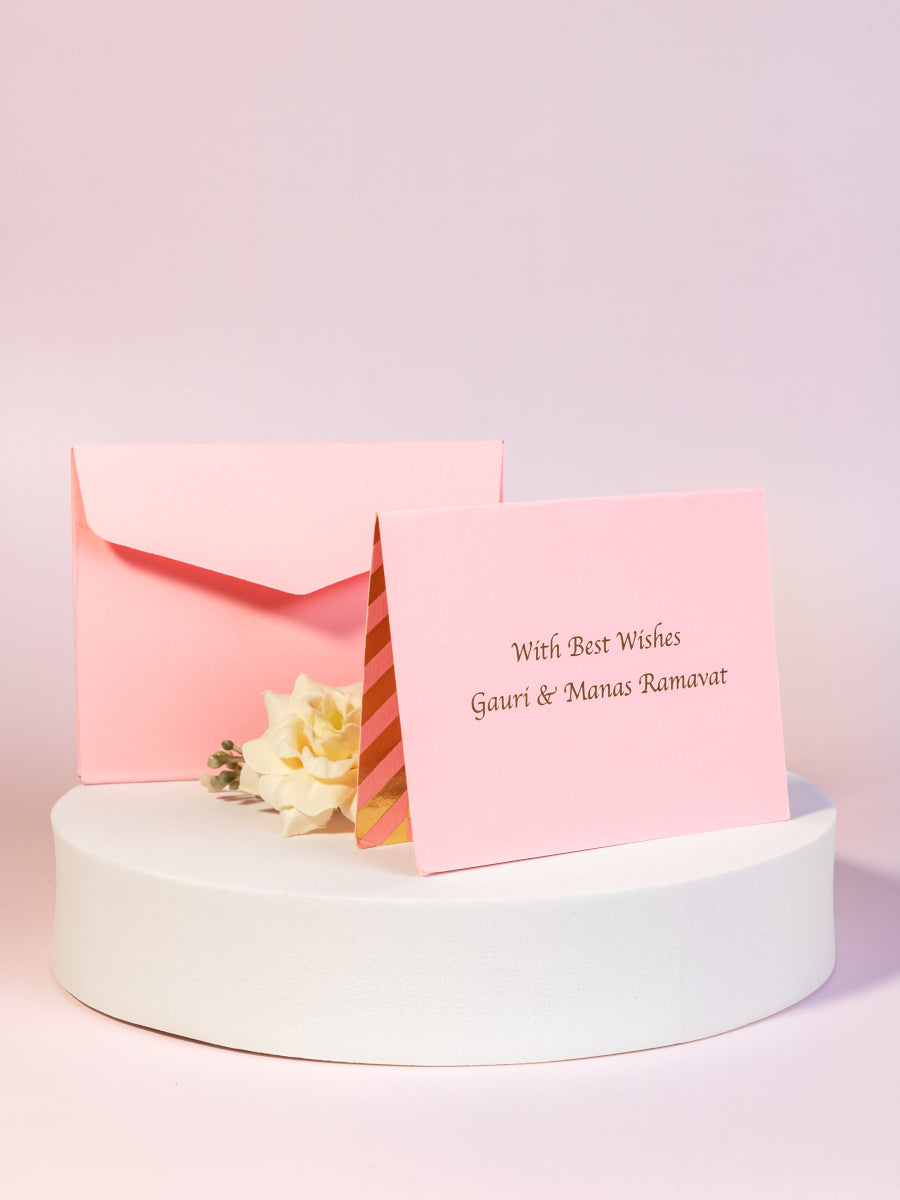 Chevron Theme Gold Foiled Folded Gift Tags-Light Pink