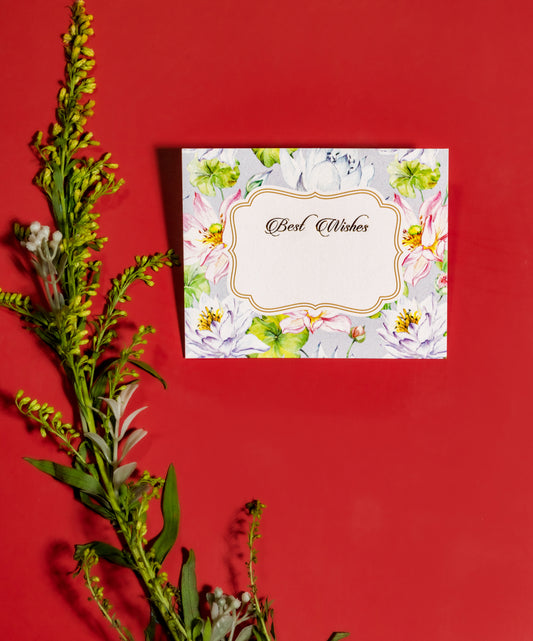 Purple Lotus Design Flat Gift Tag