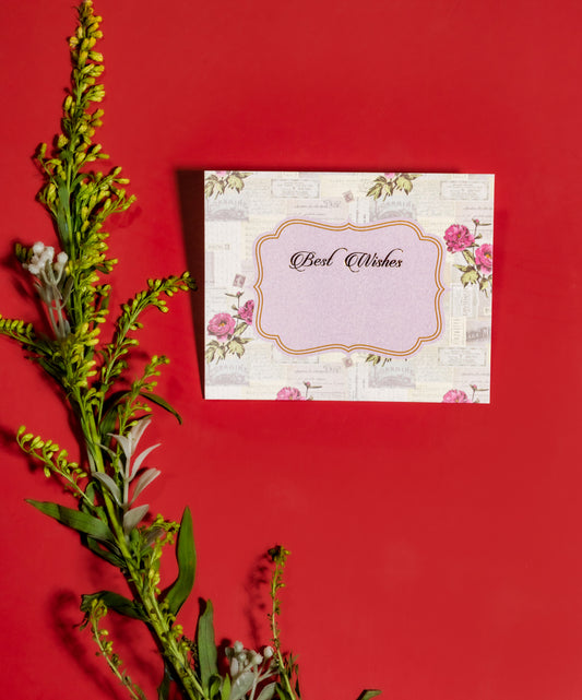 Vintage Floral Design Flat Gift Tag