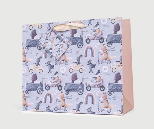 Cute Animal Racing Theme Gift Bag Medium