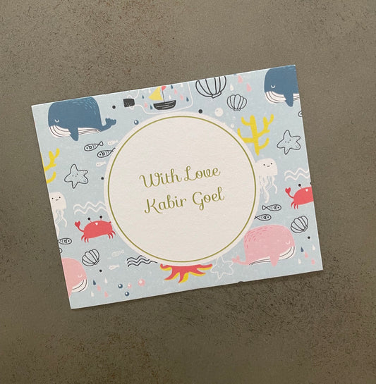 Aquatic Theme Flat Gift Tags