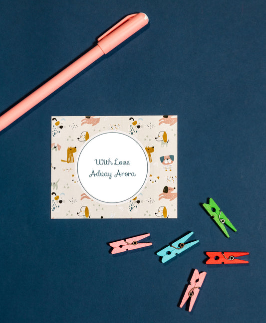 Dog Theme Flat Gift Tags