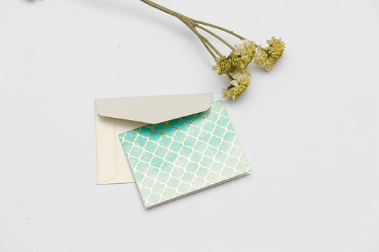 Watercolor Moroccan Theme Gold Foiled Folded Gift Tags