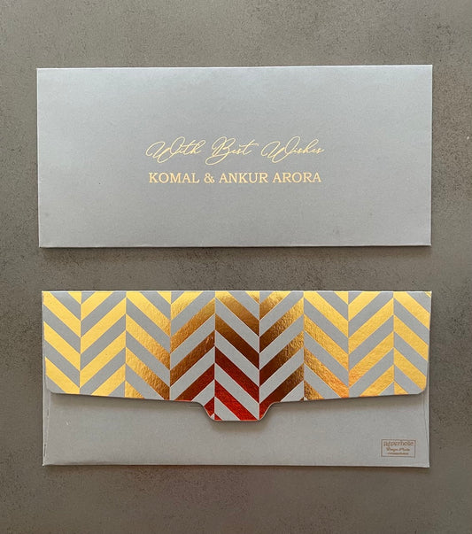 Chevron Theme Gold Foiled Money Envelopes