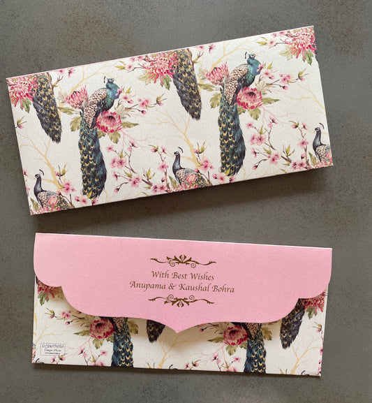 Peacock Design Money/Shagun Envelopes