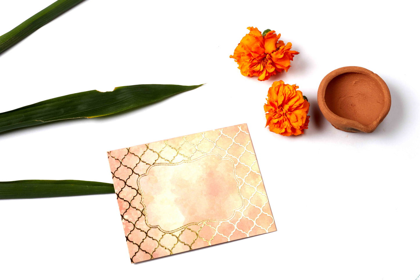 Watercolor Moroccan Theme Gold Foiled Flat Gift Tags
