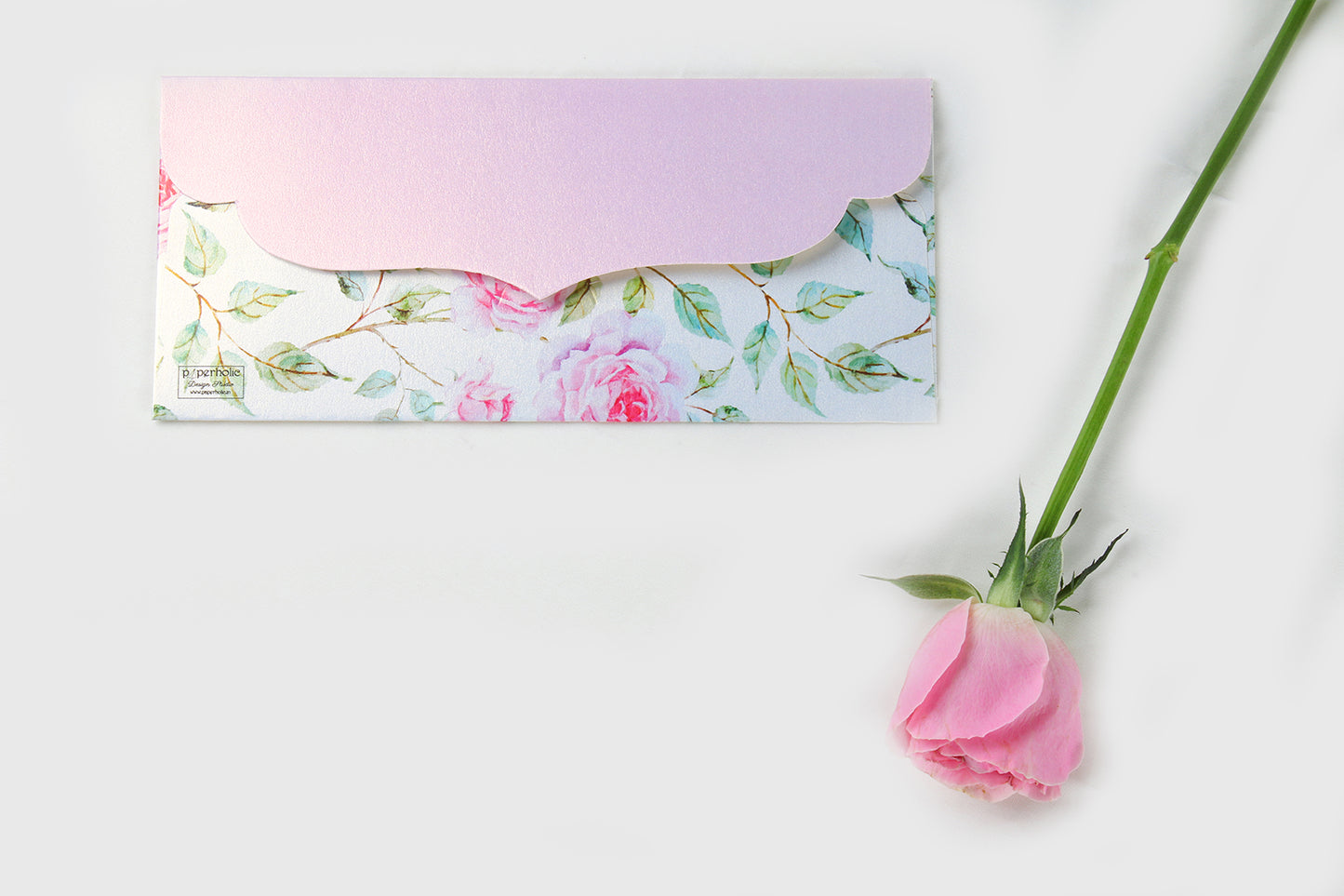 Powder White Floral Design Money/Shagun Envelopes