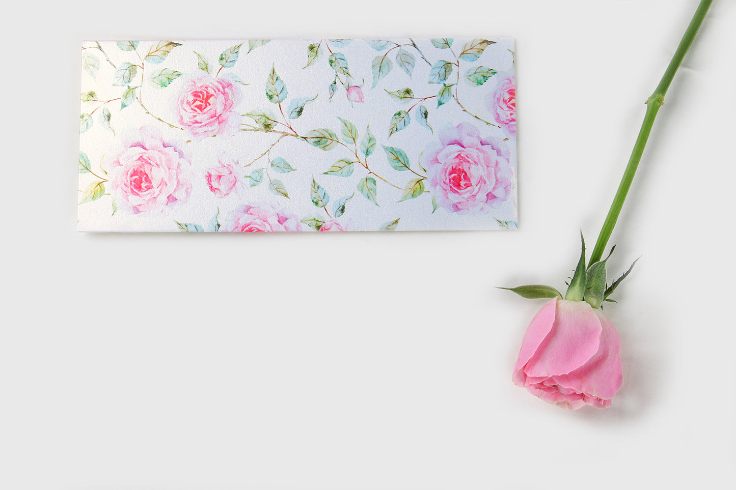 Powder White Floral Design Money/Shagun Envelopes