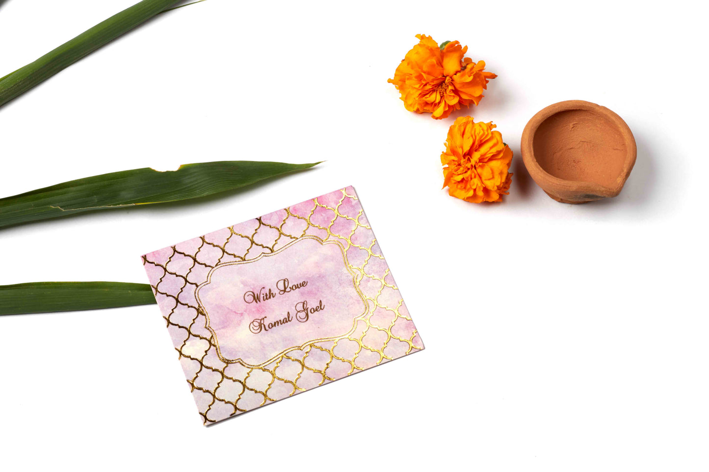 Watercolor Moroccan Theme Gold Foiled Flat Gift Tags