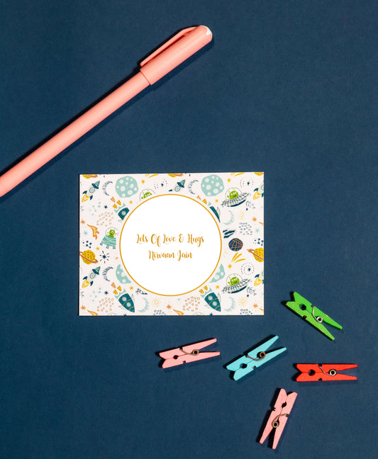 Space Theme Flat Gift Tags