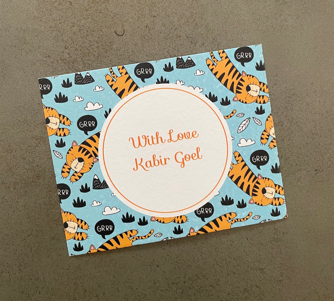 Tiger Theme Flat Gift Tags