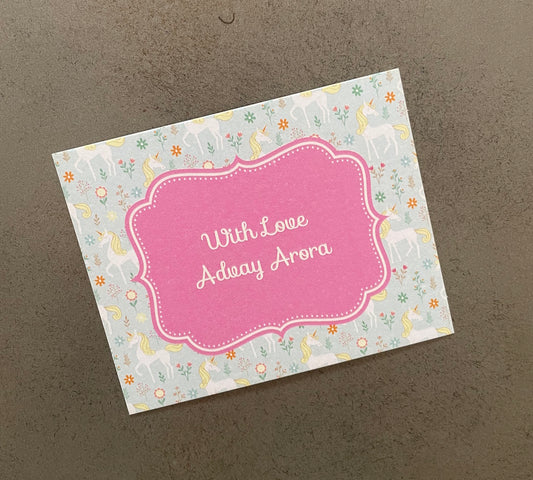 Unicorn Theme Flat Gift Tags