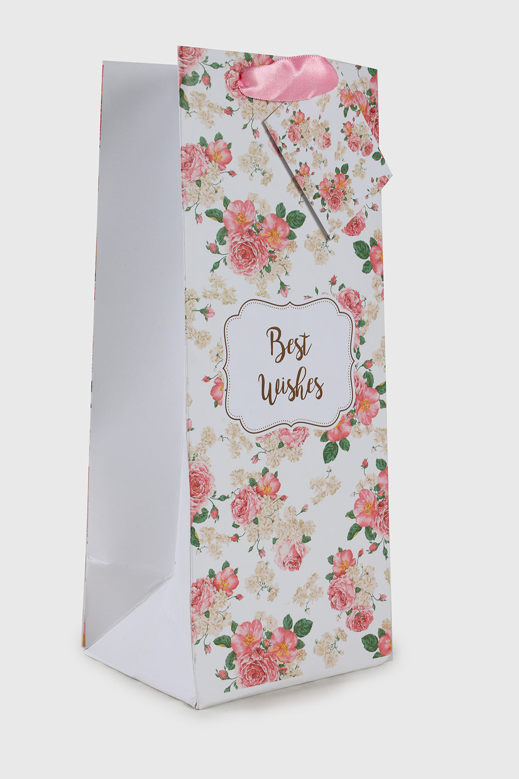 White Floral Design Wine/Bottle Bags