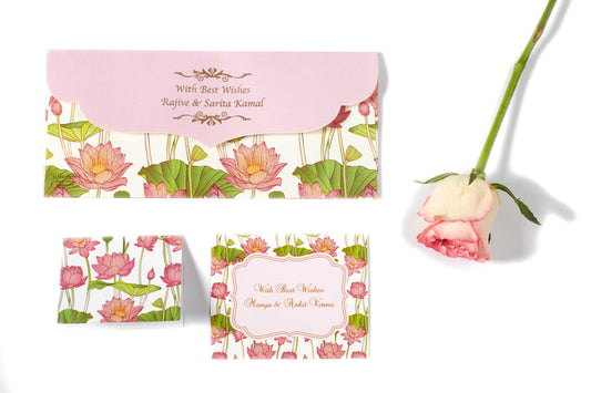 White Lotus Design Envelope & Tag Combo