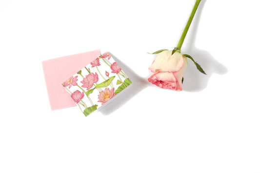 White Lotus Design Folded Gift Tags