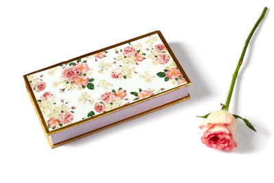 White Floral Design Cash/Gaddi Box