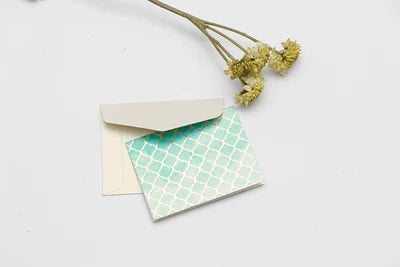 Watercolor Moroccan Theme Gold Foiled Folded Gift Tags