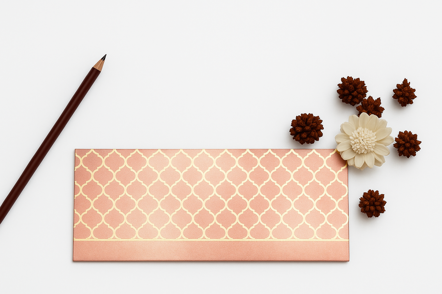 Watercolor Moroccan Design Gold Foiled Money Envelopes