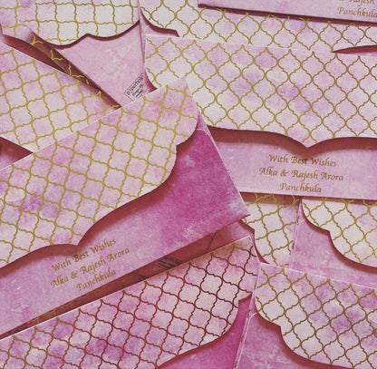 Watercolor Moroccan Design Gold Foiled Money Envelopes