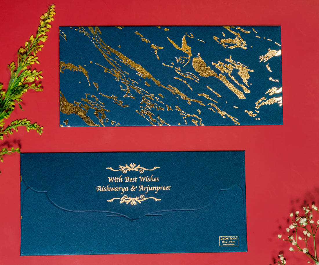 Marble Theme Gold Foiled Money Envelopes