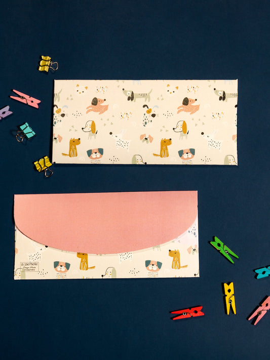 Dog Theme Money Envelopes With Pink Flap