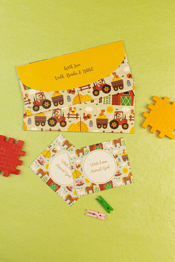 Barnyard Theme Money Envelope & Flat Tag Combo