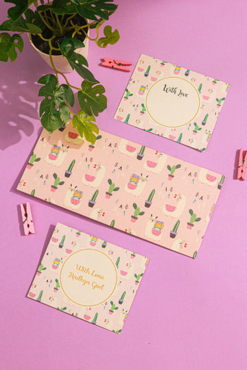 Llama Theme Money Envelope & Flat Tag Combo