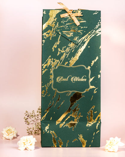 Marble Theme Wine/Bottle Bags- Dark Green