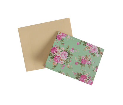 Mint Green Floral Design Folded Gift Tags