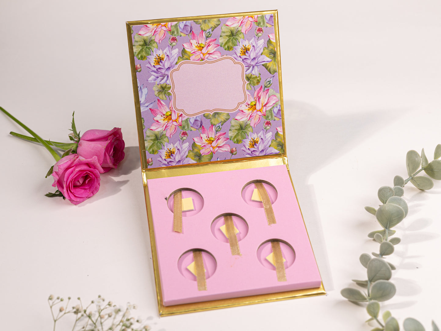 Purple Lotus Design Five Ginni/Coin Box