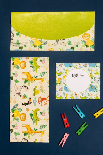 Jungle Theme Money Envelope & Flat Tag Combo