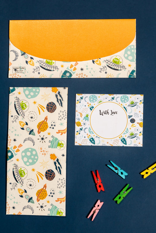 Space Theme Money Envelope & Flat Tag Combo