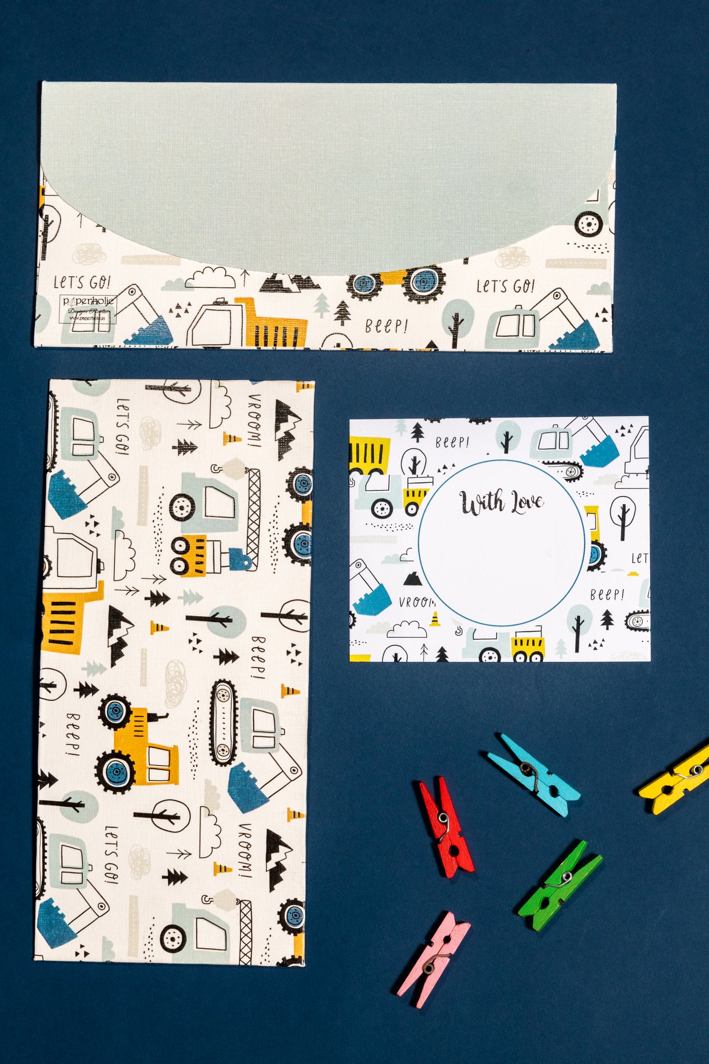 Truck Theme Money Envelope & Flat Tag Combo