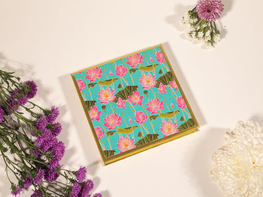 Blue Lotus Design Five Ginni/Coin Box