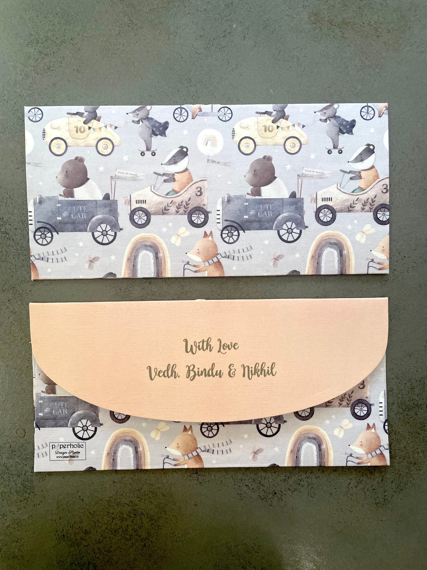 Cute Animal Car Racing Theme Money Envelopes